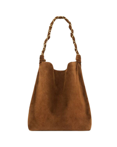 SAINT LAURENT Amalia $4400 Caramel Cognac Suede Shoulder Bag New & Authentic