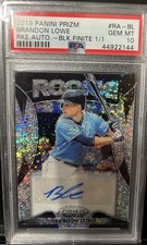 2019 Panini Prizm Brandon Lowe RC Auto Black Finite 1/1 PSA 10 - GRAIL
