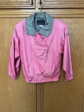 Vtg Descente Retro 80s 90s Ski Snow  Jacket Coat Pink & Gray Lightweight Size s