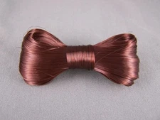 Dark Auburn Red Brown faux fake HAIR bow knot clip barrette accessory 3" long