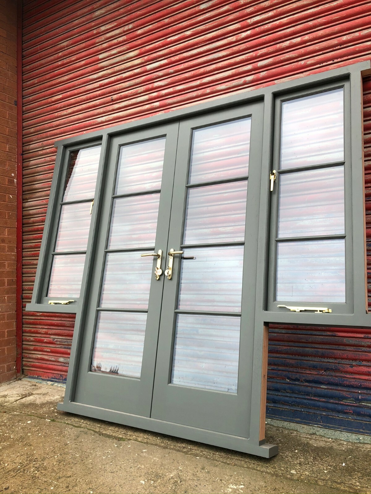 Solid Hardwood French Doors with Side Windows! Astragal Glazing Bars