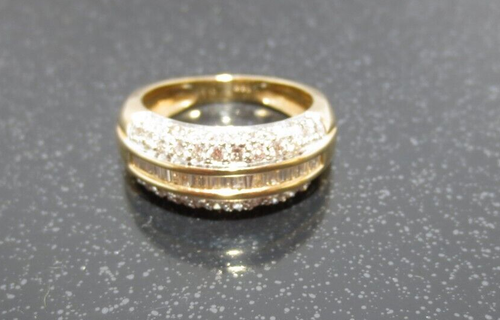 14K 2TONE GOLD LADIES DIAMOND CLUSTER BAND RING .50 tcw SZ 7.25 (G126250-1 4.9g) - Picture 3 of 11