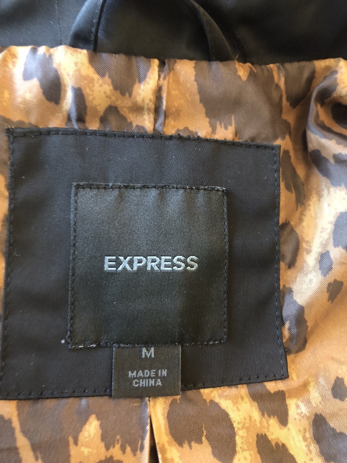 Express Jacket Coat Black Leopard Lining Women's … - image 11