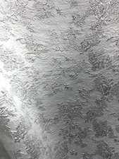 WHITE SILVER Floral Brocade Fabric 60 in. Sold By The Yard