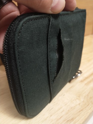 BI-FOLD WALLET oversized EAGLE CREEK dark green zipper closure camping USED - Picture 3 of 7