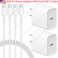 20W USB C Fast Charger Block Adapter PD Type C Cable For i Phone15 16 17 Samsung