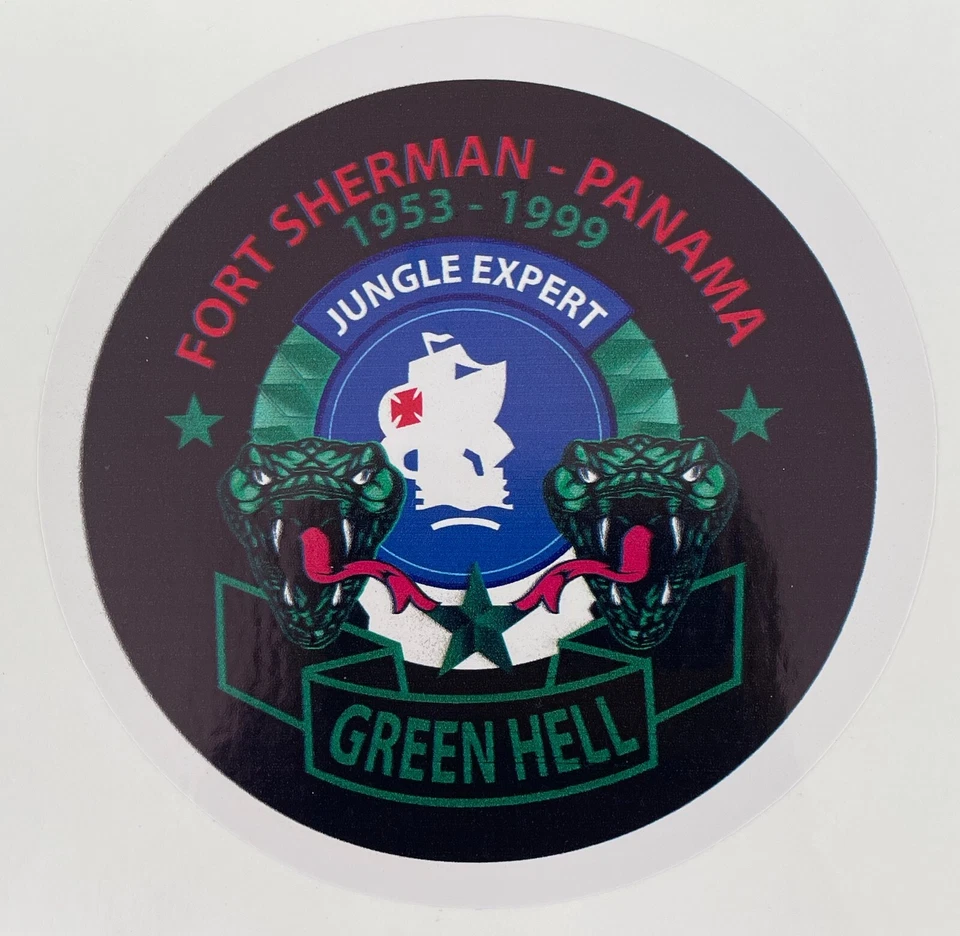 US Army Fort Sherman Panama 1953-1990 Green Hell Jungle Expert Sticker D112