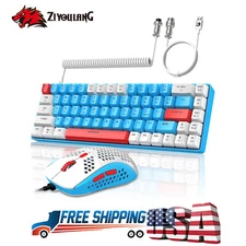 Wired Mechanical Gaming Keyboard and Mouse Combo RGB +Coiled Aviator C Cable