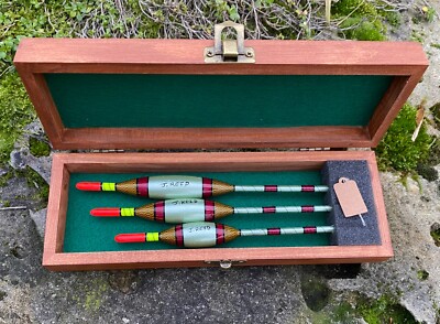 A Presentation Box Set of 3 JRB Tradition handmade Avon style fishing floats