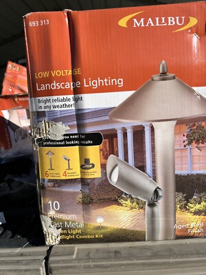 Malibu Low Voltage Landscape Lights Kit Outdoor Pathway Lighting Pro Kit  Bronze