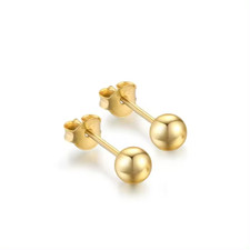 18ct Gold 3mm Ball Stud Earrings - Pair