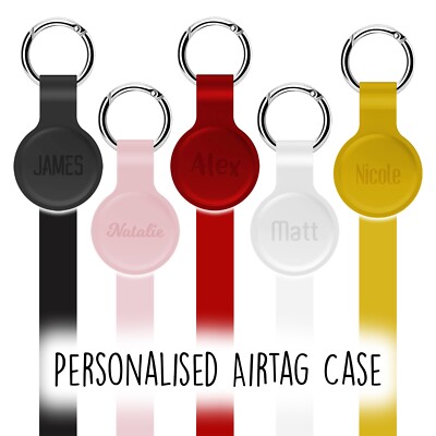 Personalised Silicon Apple Airtag Case Keyring