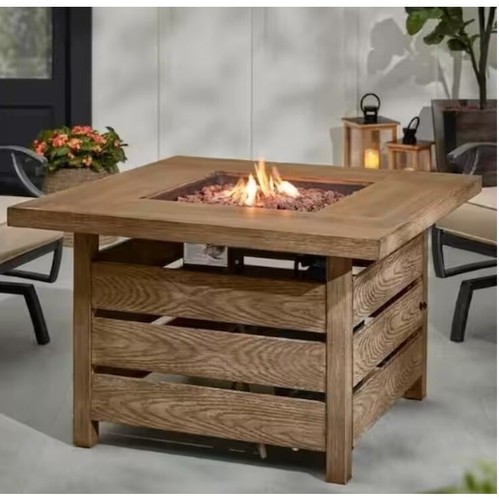 New in Box - Summerfield 44 in. x 24.5 in. Square Steel Gas Fire Pit Table