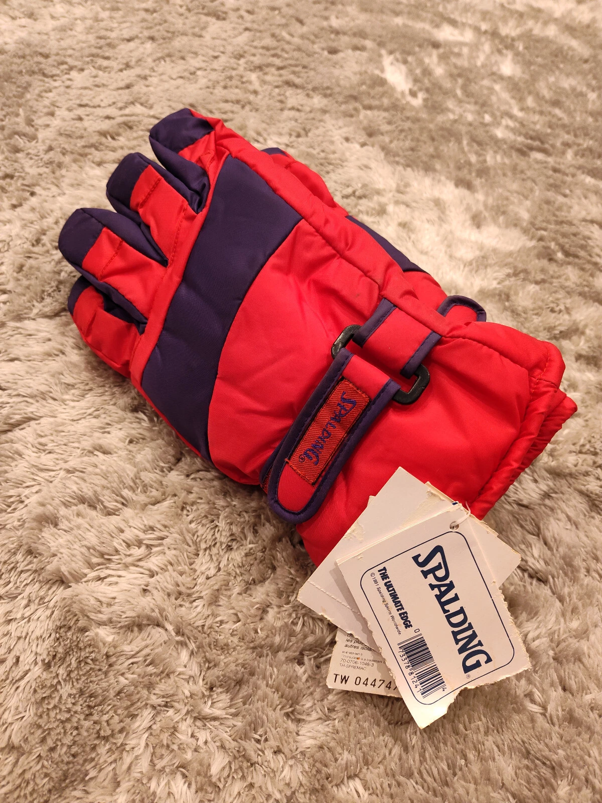 VTG 1991 3M THINSULATE Thermal Insulation Red/Blue Winter Gloves Men's X-Large