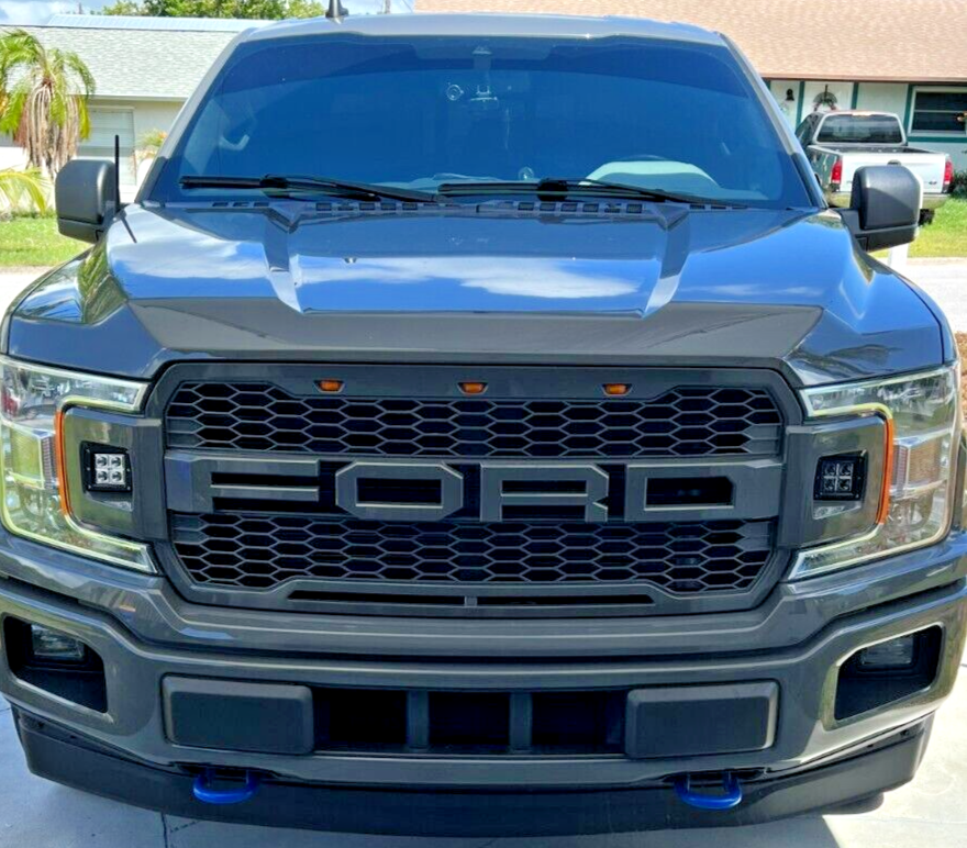 2020 FORD F150 Painted Raptor Style Grille W/ Amber & LED CUBES | eBay