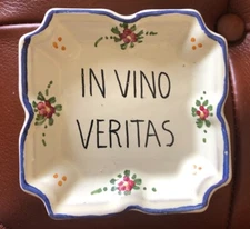 VINTAGE CASTELLI ITALY ASHTRAY IN VINO VERITAS
