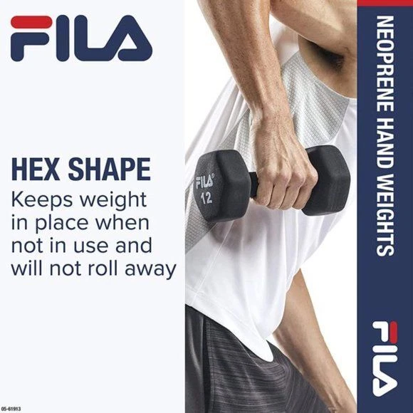 Mancuerna de neopreno Fila, negra - 10 libras, paquete de 2 nuevas con etiquetas Foto 2 de 4