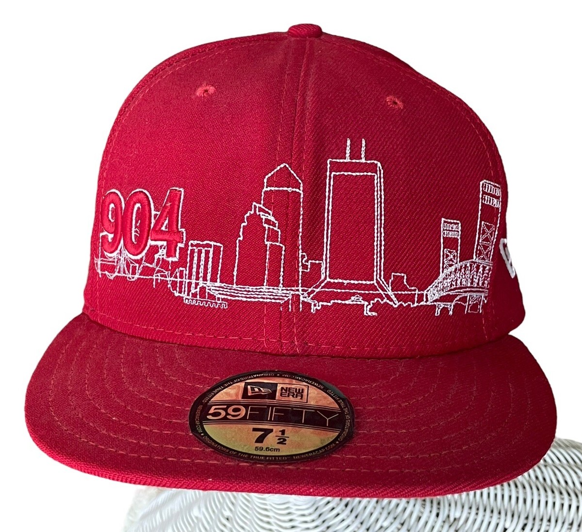 New Era Red Jacksonville SQ1 Florida 904 Skyline 59FIFTY