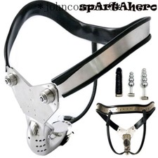 Stainless Steel Emcc Chastity Belt Lock Breathable Enclosed Cage Beads Plugs