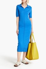 Npeal Cashmere Shirt Dress. Medium. Blue