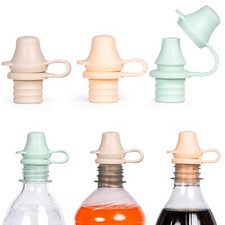 Silicone Spill-Proof Bottle Toppers for Toddlers 3-Pack Universal Leakproof...