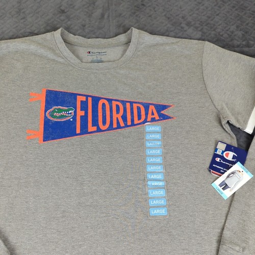 Florida Gators Shirt Champion Pennet Flag Gray Long Sleeve Women Large - Picture 3 of 11