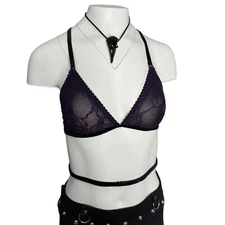 Lip Service Original Cult Goth Punk Rock Festival Rave Stretch Lace Bra Top