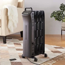 Radiator Heater 1500W Portable Space Oil Filled with Remote Control 3 Heat Sets