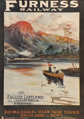 FURNESS RAILWAYS ENGLISH LAKELAND WINDEMERE - LAKESIDE STATION - WERBUNG