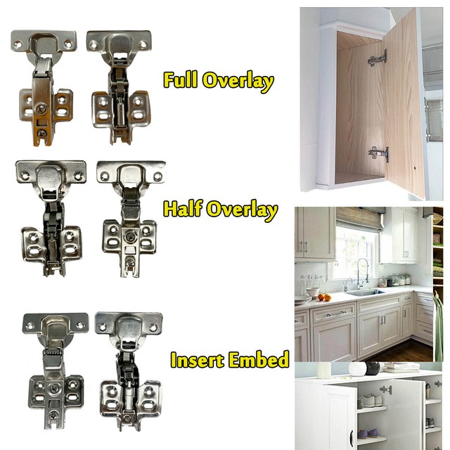 Soft Close Hydraulic Kitchen Cabinet Cupboard Door Hinges 3-Options