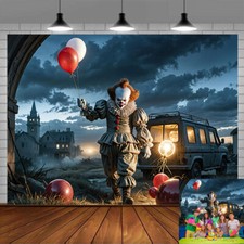 Pennywise Party Decoration Party Supplies Backdrop Banner Poster Vinyl 7x5ft