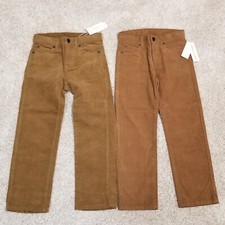 Lot of 2 NWT Janie and Jack Boy Sz 6 Brown Casual Uniform Adjustable Waist Pants