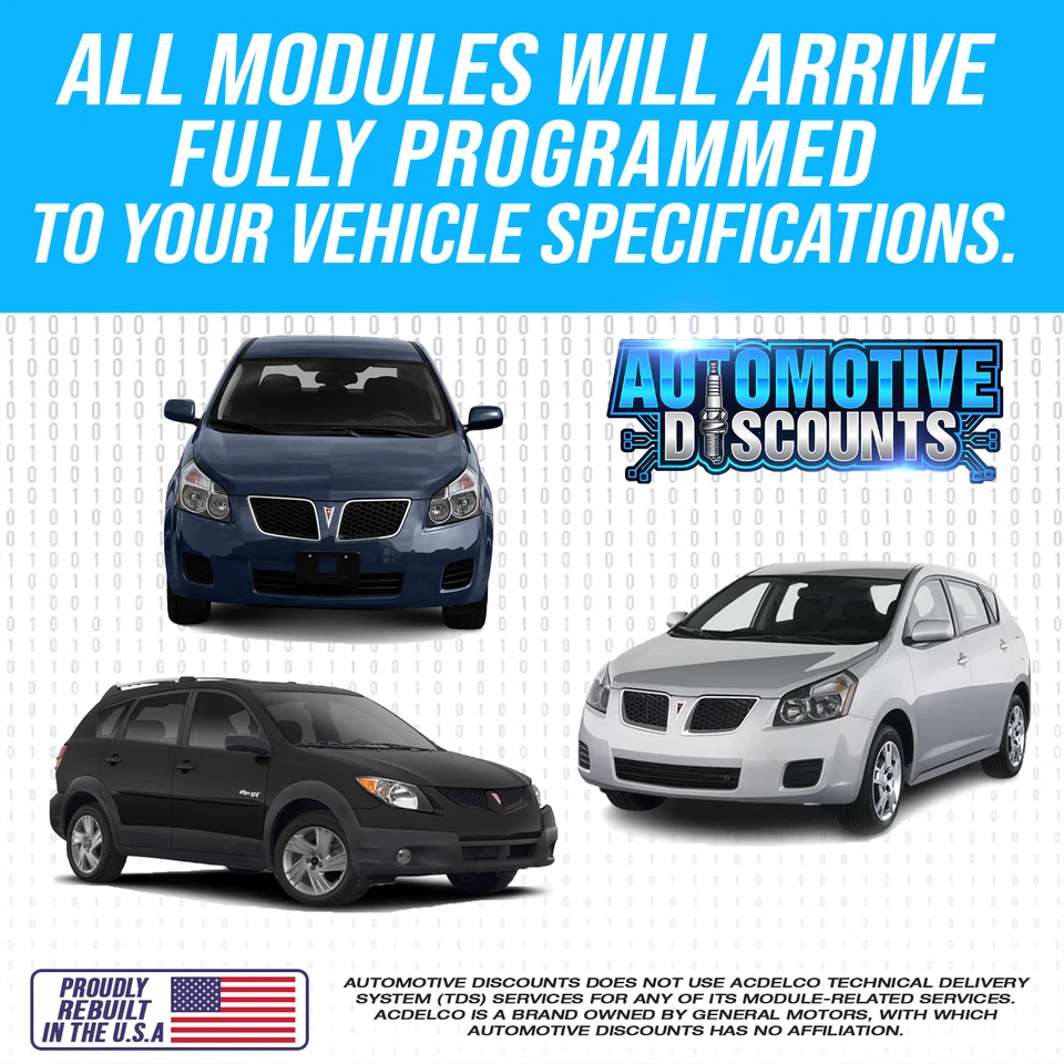 2009 Pontiac Vibe 89661-02L40 2.4L AT AWD PCM ECM ECU PLUG & PLAY PROGRAMMED - Image 2 of 4