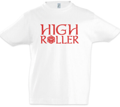 High Roller Kinder Jungen T-Shirt Geek Nerd Fun RPG MMORPG Gamer Dices Würfel