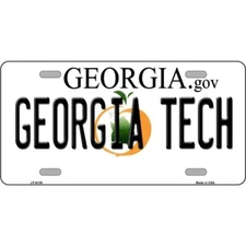 Georgia Tech License Plate Metal Sign Plaque Art Car Truck Wall Home Decor