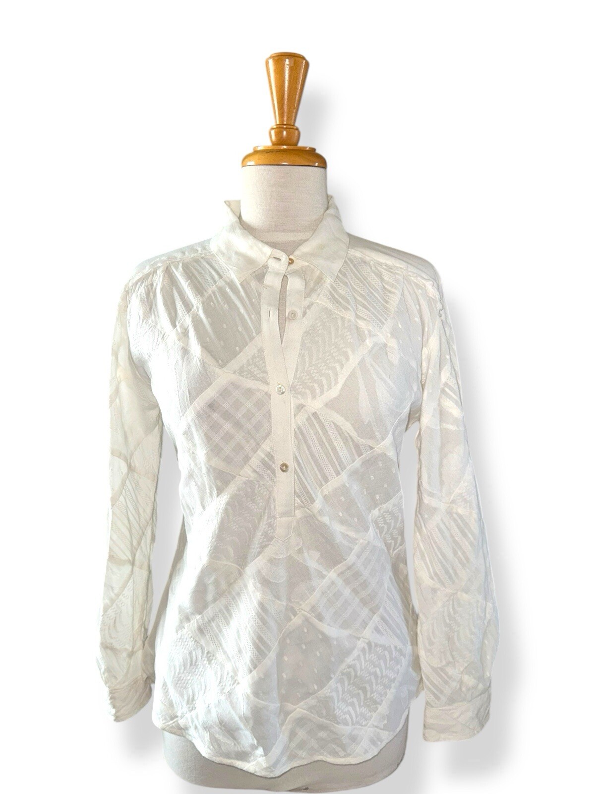 Sundance Patchwork Popover Tunic Blouse size XS W… - image 1