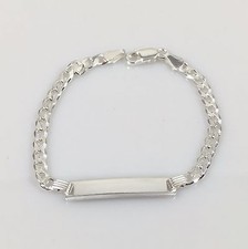 925 Sterling Silver Solid Christening Personalised Baby Curb ID Bracelet 5.5"