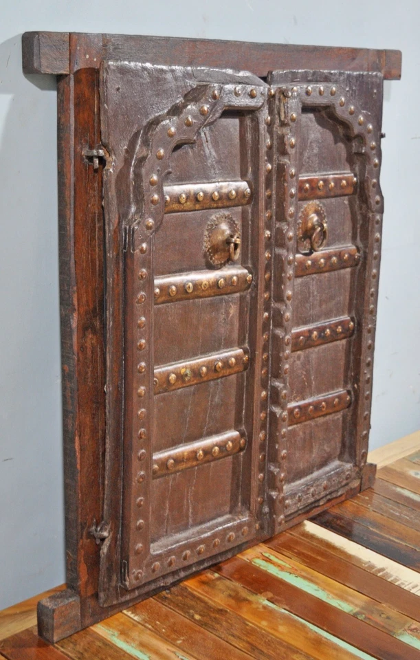 Antique Wooden Wall Décor Window Panel With Frame Original Old Fine Hand Crafted - Image 2 of 4