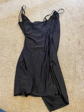 womens urban outfitters Black strappy tank asymmetric back dress size XS $59