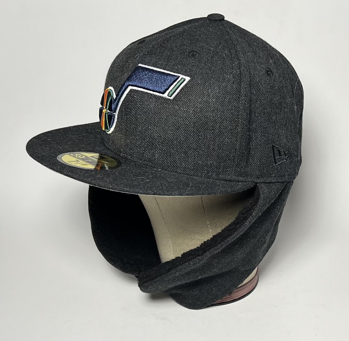 New Era Utah Jazz 9Fifty Mens 7.5 Fitted Hat H2F Dog Ear Hat 7 1/2