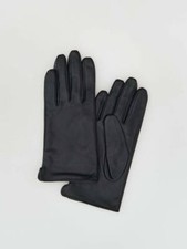 Real Leather Black Gloves Woman New Trendy Lady Spring Elegant Small Medium