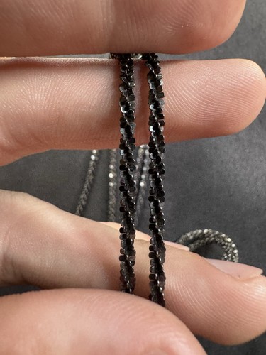 12.7g Sterling Silver 925 Blackened Sparkle Bolo Chain Up To 30” Jewelry lot T - Picture 2 of 9