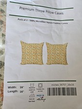 Pack of 2 16x16 in Microfiber Pillow Covers Floral Nature Pattern Multicolor