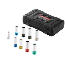 VEVOR Lug Nut Impact Socket Set 1/2 in Drive Metric and SAE 6-Point Deep Socket