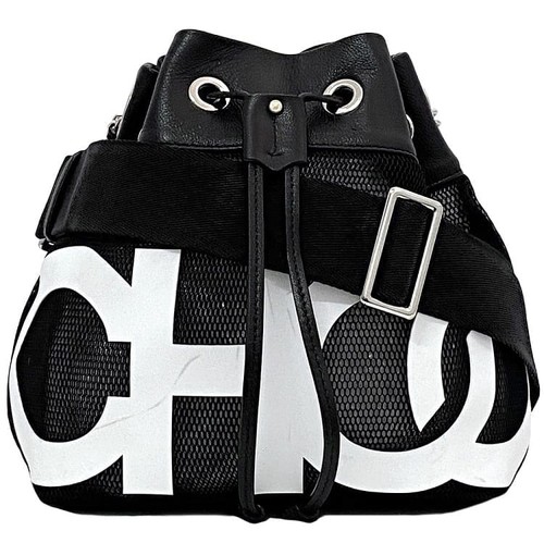 Jimmy Choo Drawstring Shoulder Bag Juno S f-22552 Black White J000117982001