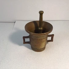 Solid Brass Mortar & Pestle Heavy Beautiful Antique …
