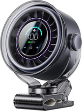 Clip on Fan Rechargeable USB Fan with Sturdy Clamp, LED Display, 100 Speeds