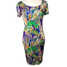 Ralph Lauren Sport Women’s Small 100% Viscose Floral Paisley Print Bodycon Dress