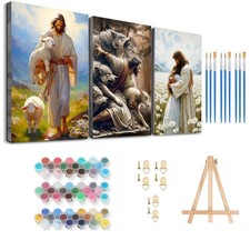 3 Packs Jesus Framed Paint by Numbers Kit for Adults - Christian Adult Paint ...