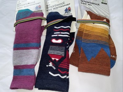 NWT Lot Of Three Kids Smartwool Sz M/m Socks Ski/wintersports